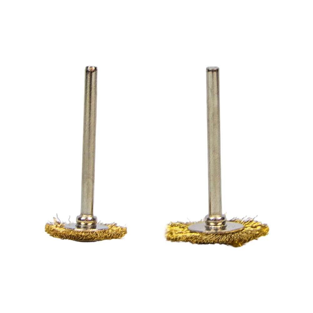 Brush Set, Brass, 1 in and 3/4 in with 3/32 in Shaft (2-Piece)